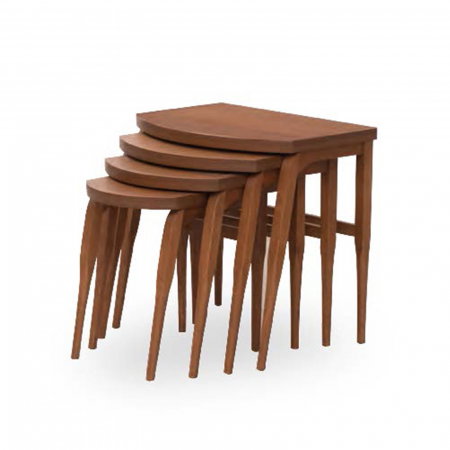 Masute Cafea - Set 4 masute cafea GRS 2223, maro inchis, 60x41x51 cm - ExpoMob