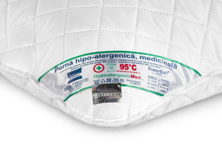 Set 4 perne matlasate microfibra HypoallergenicMed Somnart, lavabile la 95°C, 70 X 70 [6]