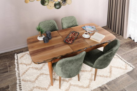Scaune Dining - Set 4 scaune DALLAS, nuc, 50x49x90 cm