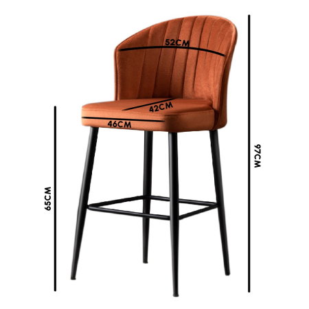 Set 4 scaune de bar RUBI, 52x42x97 cm [2]