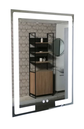 Set Baza front MDF cu Lavoar si Oglinda cu iluminare LED, seria 733, cu sertare, montat, 60 cm, alb [8]