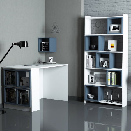 Mobila Birou - Set birou si biblioteca BOX, 3 piese