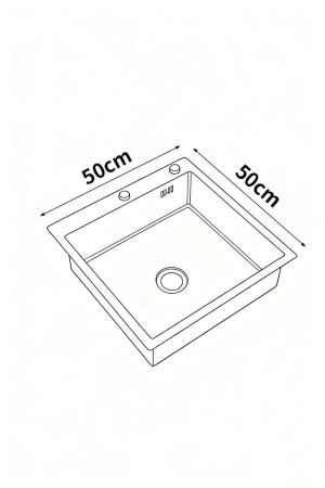 Sanitare - Set chiuveta bucatarie, inox 3 mm, baterie extractibila 3 functii, cos scurgere vase, dozator detergent, 50x50 cm