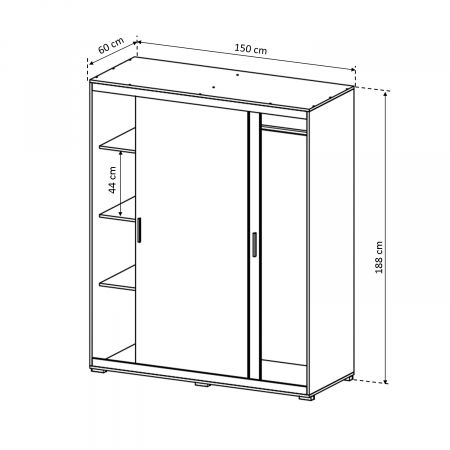 Set Complet Dormitor Corina- Dulap usi glisante - Pat 160x200 - Comoda - ExpoMob [5]