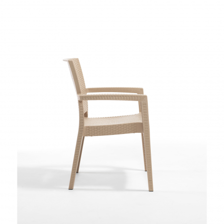 Set gradina cu masa CLASSI 90x90 cm + 4 scaune PARIS 62x58x88 cm, model ratan, cappuccino - ExpoMob [5]