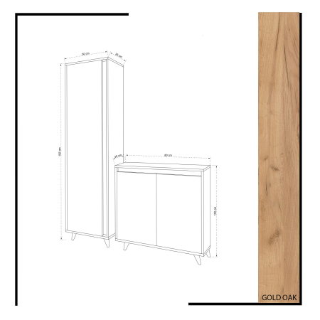 Set hol OMNINDE, pantofar, dulap, 80x35x100 cm [5]