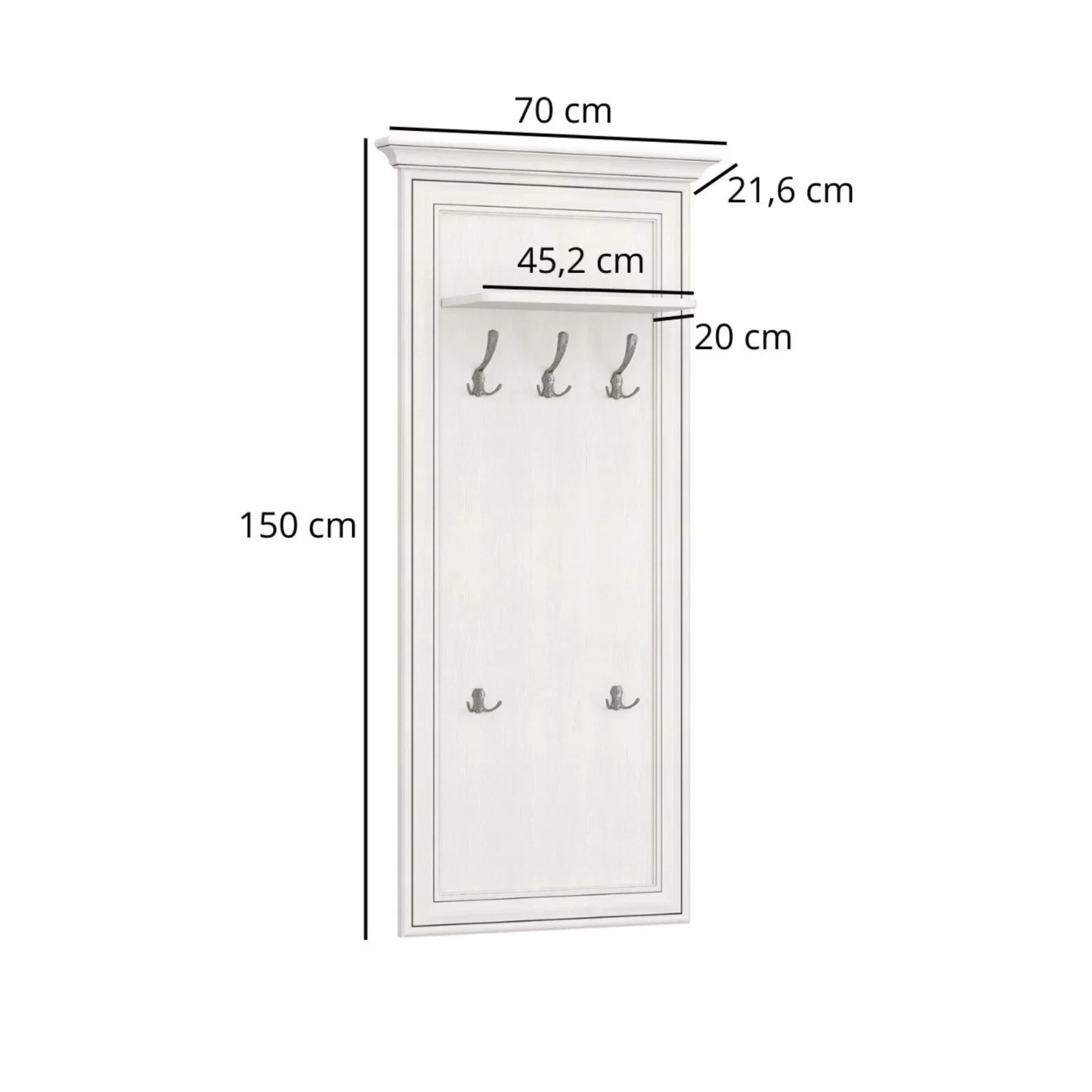Set hol TIFFANY II, 4 piese, biblioteca 1 usa si 2 sertare, cuier suspendat , pantofare, crem fineline [11]