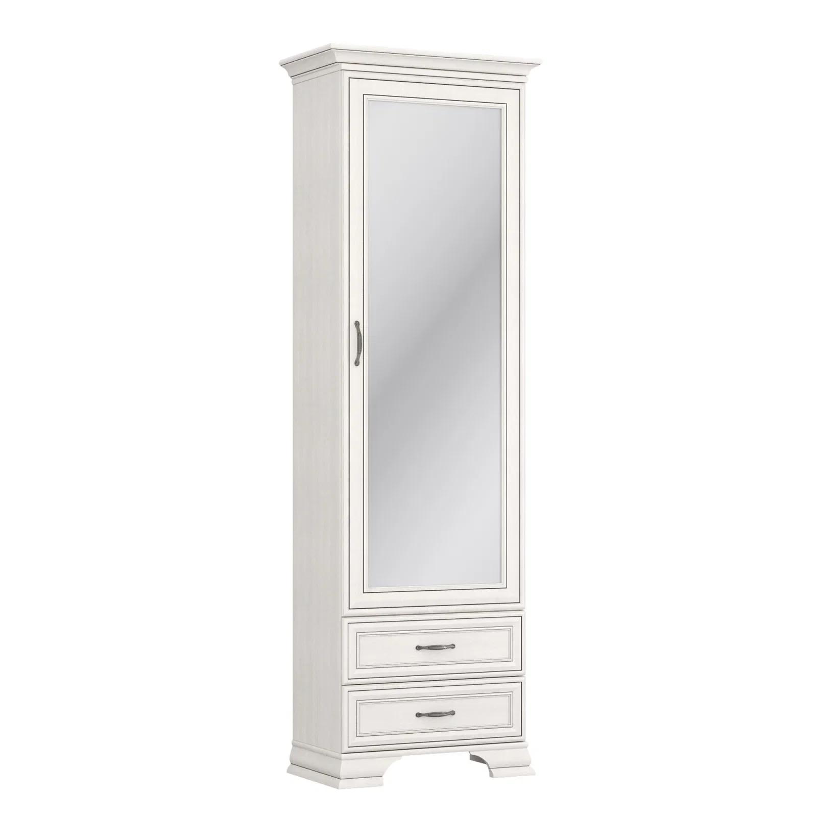 Seturi Hol - Set hol TIFFANY II, 4 piese, biblioteca 1 usa si 2 sertare, cuier suspendat , pantofare, crem fineline