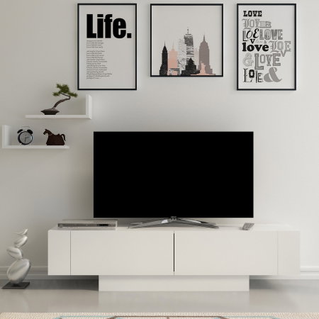 Livinguri - Set Living MATERA, comoda TV si rafturi suspendate, 150x31,5x41,6 cm