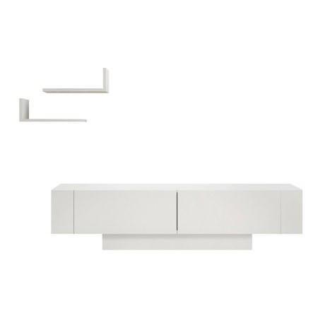 Livinguri - Set Living MATERA, comoda TV si rafturi suspendate, 150x31,5x41,6 cm