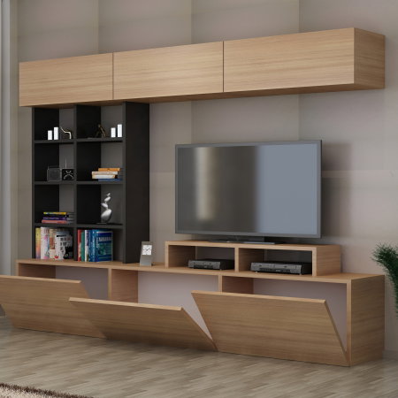 Livinguri - Set Living SASA, comoda TV si corpuri suspendate, 180x37x155,6 cm