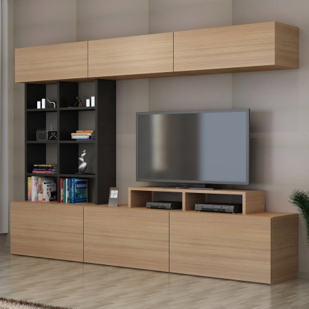 Livinguri - Set Living SASA, comoda TV si corpuri suspendate, 180x37x155,6 cm