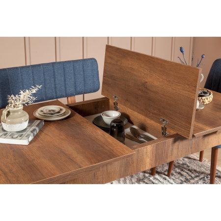 Set masa si scaune VINA, 5 piese, nuc, 165x80x75 cm [2]