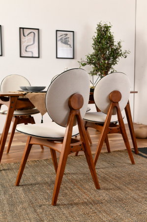 Set masa si scaune TOUCH WOODEN, 5 piese, 160x80x75 cm [4]