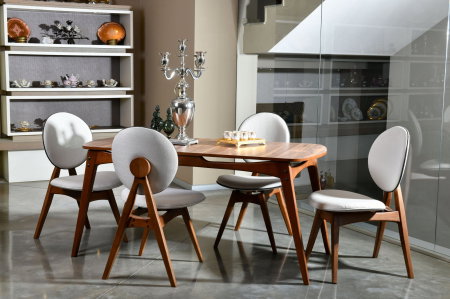 Set masa si scaune TOUCH WOODEN, 5 piese, 160x80x75 cm [9]