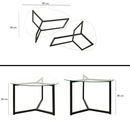 Set masuta de cafea BELLISIMO, 82x58x40 cm [8]