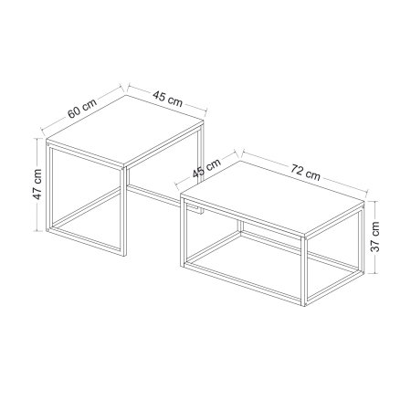 Set masuta de cafea LEKA, 72x37x45 cm [5]