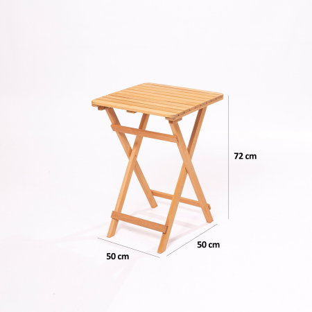 Set masuta si 2 scaune gradina MY001A, 3 piese, crem + natural, 50x50x72 cm [8]