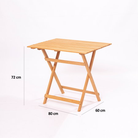 Set masuta si 4 scaune gradina MY004A, 5 piese, crem + natural, 80x60x72 cm [9]