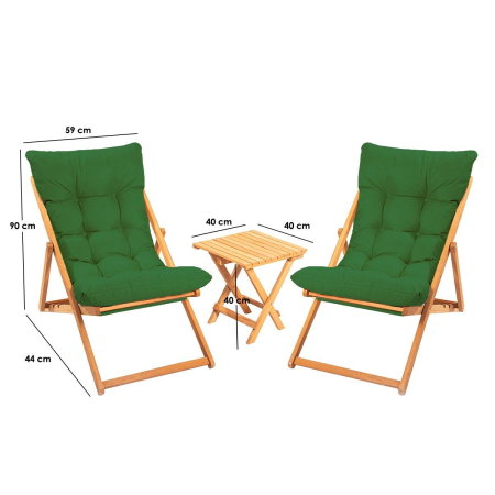 Set masa si scaune gradina MY005, 3 piese, 59x44x90 cm [6]