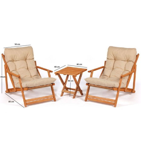 Set masuta si scaune gradina MY007, 3 piese, 50x50x81 cm [9]