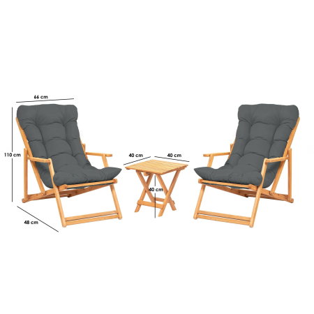 Set masuta si scaune gradina MY007, 3 piese, 50x50x81 cm [9]