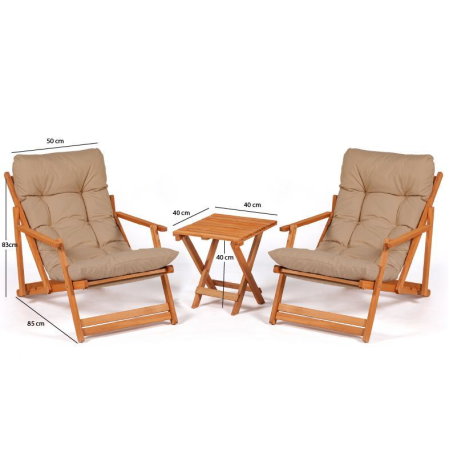 Set masuta si scaune gradina MY007, 3 piese, 50x50x81 cm [7]