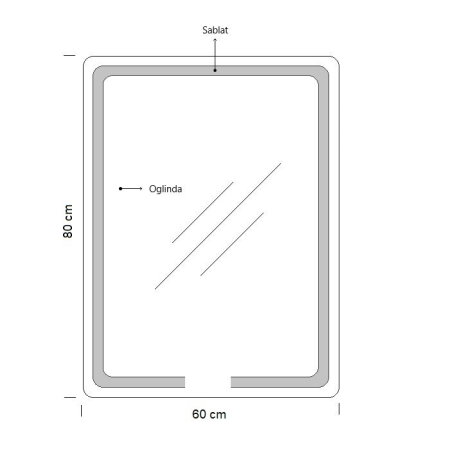 Set Baza front MDF cu Lavoar si Oglinda cu iluminare LED, seria 733, suspendata, cu sertare, montat, 60 cm, crem [9]