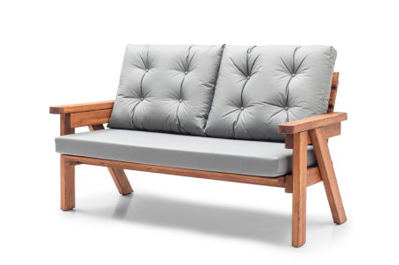 Terasa - Set mobilier de gradina cu masuta ABANT 3+1+1, 4 piese, gri + nuc, 161x80x88 cm