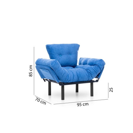 Set NITTA 2-1-1, canapea extensibila 3 locuri si 2 fotolii extensibile, albastru [7]