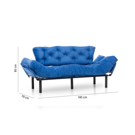 Set NITTA 3-2-1, canapea extensibila 3 locuri, canapea extensibila 2 locuri si fotoliu extensibil, albastru - Expomob [5]