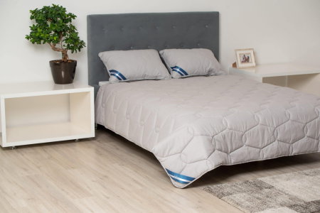Articole Textile - Set Pilota bumbac Somnart Bella 150x200cm 200g model biscuite + 1 perna bumbac Somnart Bella, 50x70cm, Gri