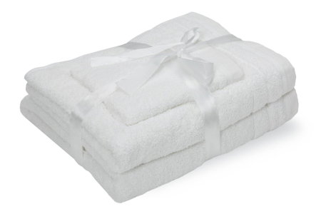 Articole Textile - Set prosoape bumbac Somnart, 600gsm, de fata 50x90 cm + de corp 70x140 + de maini 30x50 cm, alb optic