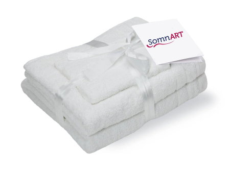 Articole Textile - Set prosoape bumbac Somnart, 600gsm, de fata 50x90 cm + de corp 70x140 + de maini 30x50 cm, alb optic