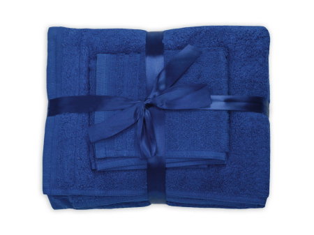 Expediere in 48 ore - Set prosoape bumbac Somnart, 600gsm, de fata 50x90 cm + de corp 70x140 + de maini 30x50 cm - albastru