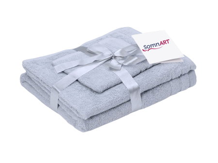 Expediere in 48 ore - Set prosoape bumbac Somnart, 600gsm, de fata 50x90 cm + de corp 70x140 + de maini 30x50 cm, gri