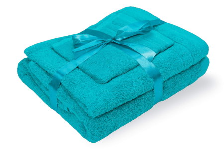 Articole Textile - Set prosoape bumbac Somnart 600gsm de fata 50x90 cm + de corp 70x140 + de maini 30x50 cm, turcoaz