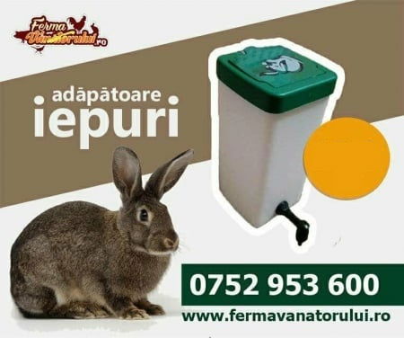 Iepuri - Adăpătoare de iepuri cu recipient de 1L, alb