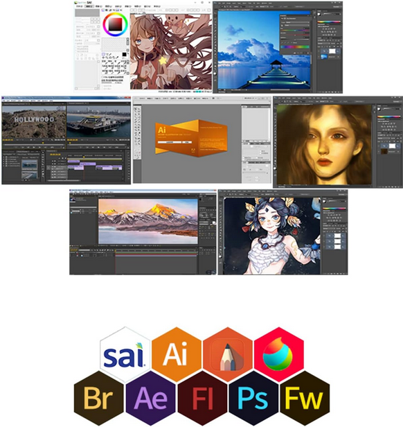 10moons G10 Tabletă cu stilou de 10 * 6 inci cu 12 taste Express și 10 taste media Tabletă grafică pentru desen cu 8192 de niveluri Stilo pasiv acceptat Android [5]