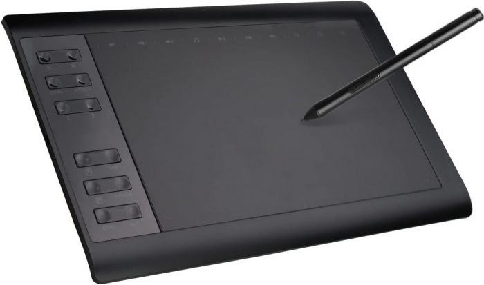 10moons G10 Tabletă cu stilou de 10 * 6 inci cu 12 taste Express și 10 taste media Tabletă grafică pentru desen cu 8192 de niveluri Stilo pasiv acceptat Android [1]