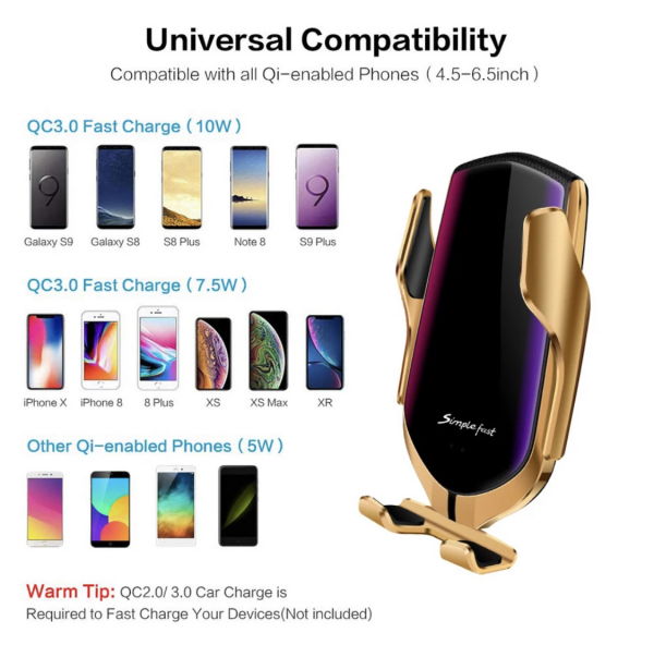 Suport telefon auto cu incarcare wireless [6]