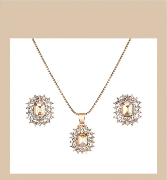 Set cadou 4 buc pentru femei: ceas, cercei, colier [3]