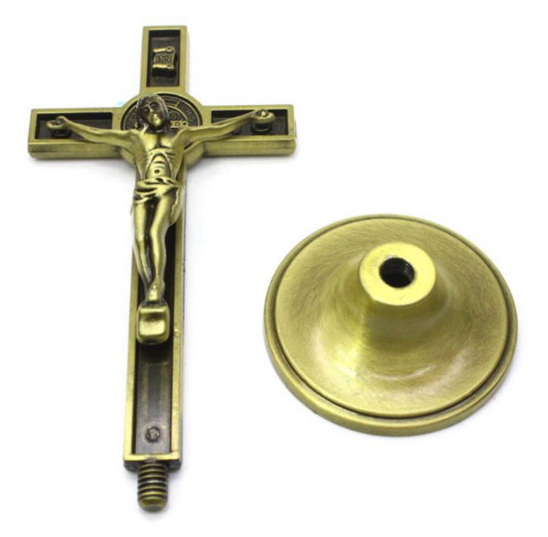 Ornament Iisus Crucifix Hristos Figurina din metal tip cruce [2]
