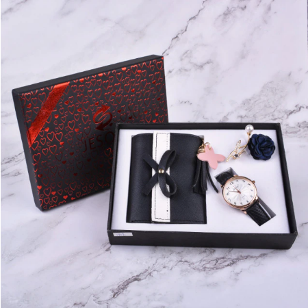 Set 3 buc pentru femei ceas, portofel, brosa, culoare negru [2]
