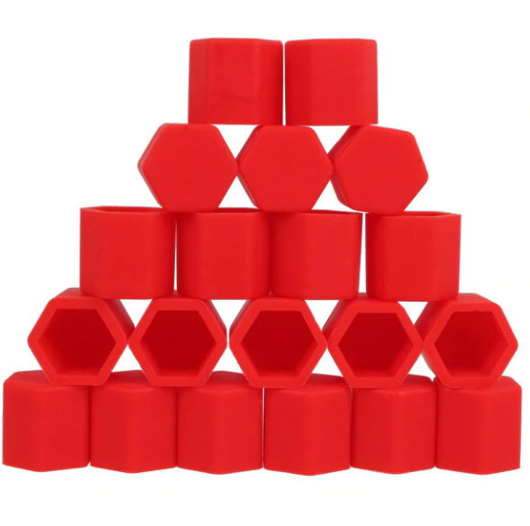 Set 20 capace prezoane din silicon colorate 17mm rosu [5]