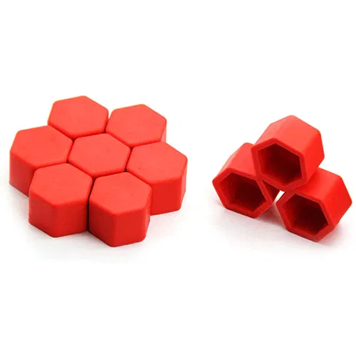 Set 20 capace prezoane din silicon colorate 17mm rosu [4]