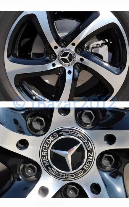 set 4 Capace jante aliaj Mercedes Benz 75mm crom A1714000025 [12]