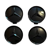 set 4 Capace jante aliaj Mercedes Benz 75mm negru lucios complet (inel prindere) [1]