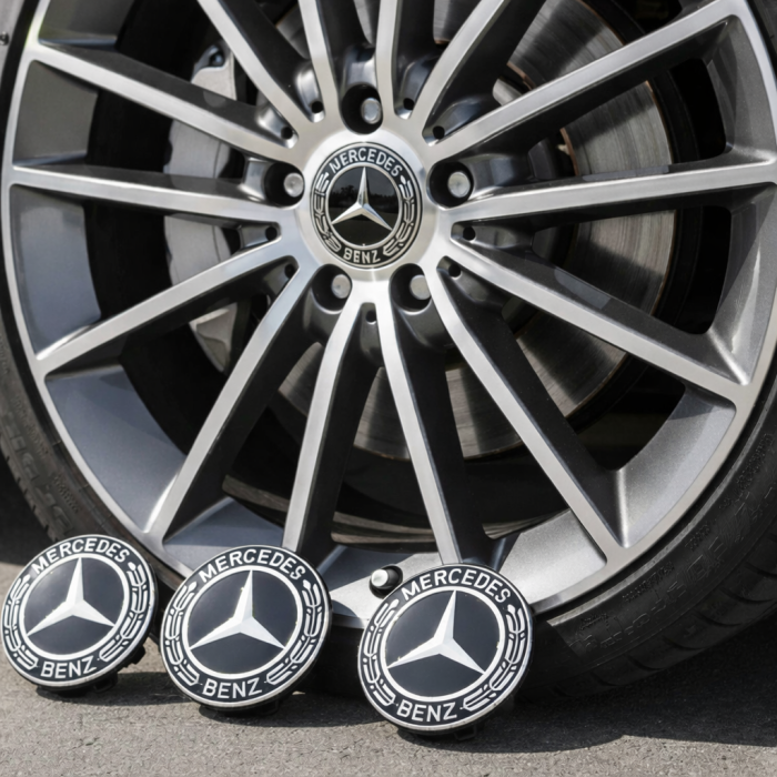 Capace jante plutitoare Mercedes Flat 75mm Full Black [4]