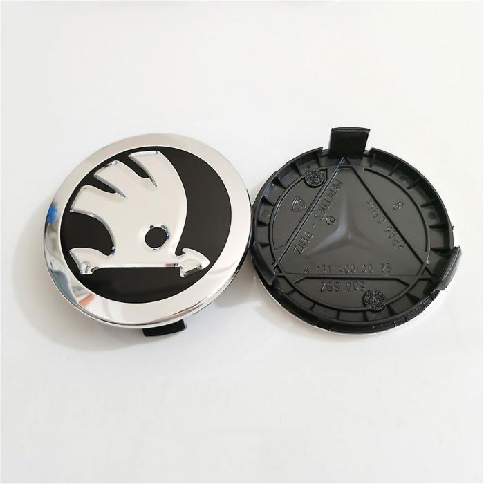 Set 4 capace jante aliaj Skoda 75mm pentru jante originale Mercedes A1714000025 [4]